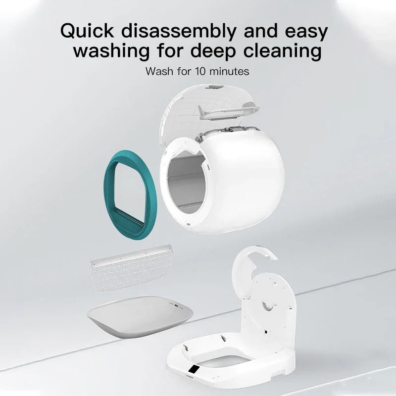 KTX-432979 Automatic Self-Cleaning Cat Litter Box with Large Capacity and Remote Control, Odor Control Features