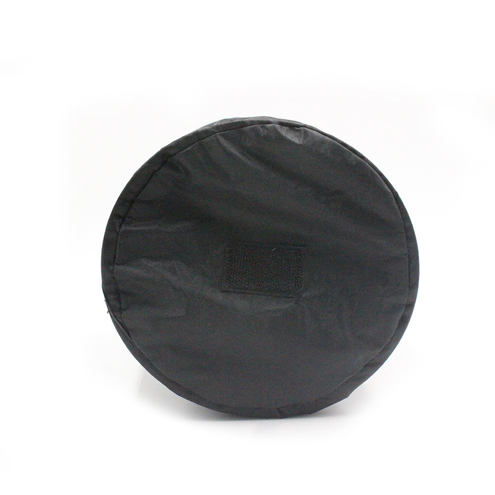 KTX-433363 Automotive Folding Trash Can - Car-Mounted Polyester Waste Bin, 15x20CM, Black