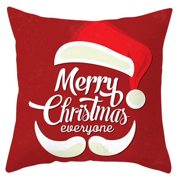 KTX-433363 Festive Santa Elk Snowflake Pillow Cover - 45x45cm Polyester Cushion Cover for Christmas Decor