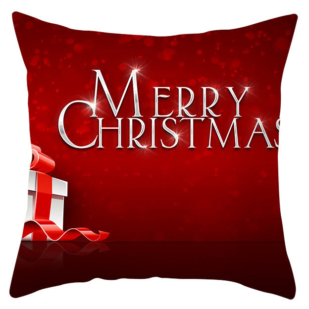 KTX-433363 Festive Santa Elk Snowflake Pillow Cover - 45x45cm Polyester Cushion Cover for Christmas Decor