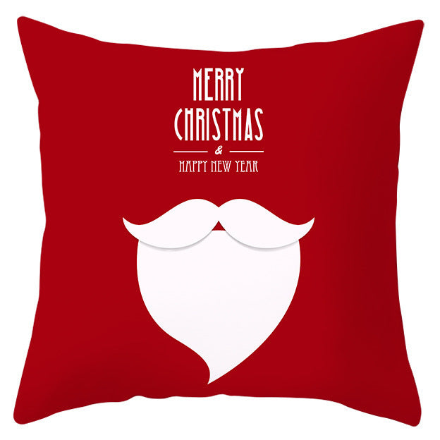 KTX-433363 Festive Santa Elk Snowflake Pillow Cover - 45x45cm Polyester Cushion Cover for Christmas Decor