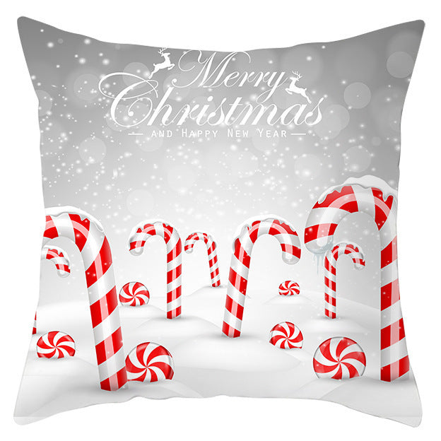 KTX-433363 Festive Santa Elk Snowflake Pillow Cover - 45x45cm Polyester Cushion Cover for Christmas Decor