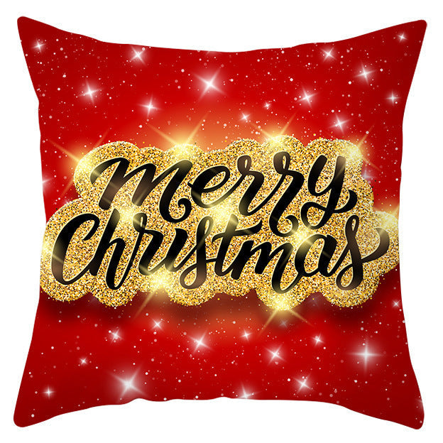 KTX-433363 Festive Santa Elk Snowflake Pillow Cover - 45x45cm Polyester Cushion Cover for Christmas Decor