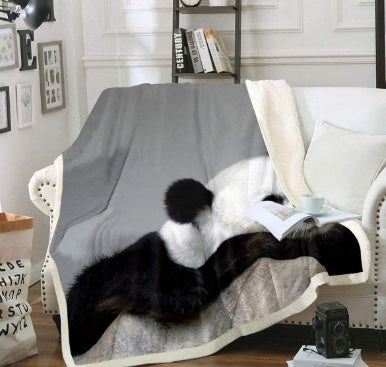 KTX-433491 Panda Series Coral Fleece Flannel Blanket for Cozy Comfort
