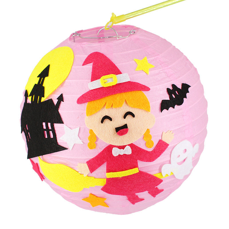 KTX-433619 Handmade Round Paper Lantern DIY Kit with Metal Frame