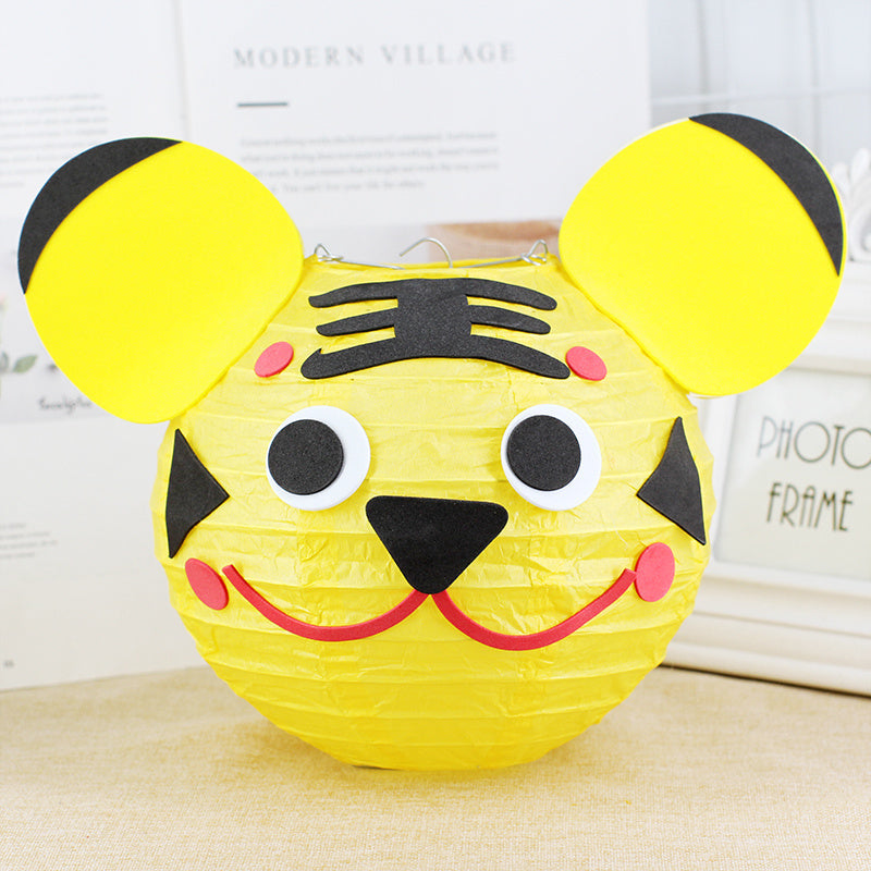 KTX-433619 Handmade Round Paper Lantern DIY Kit with Metal Frame