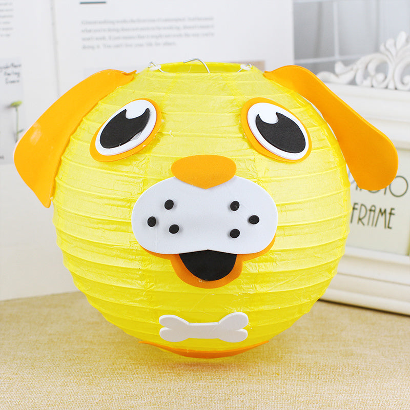 KTX-433619 Handmade Round Paper Lantern DIY Kit with Metal Frame