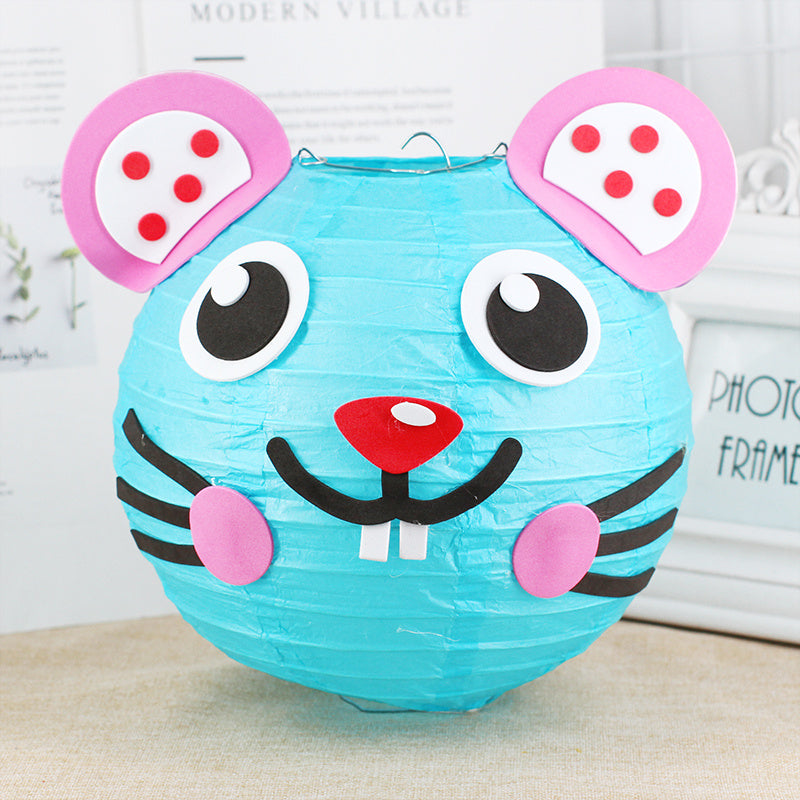 KTX-433619 Handmade Round Paper Lantern DIY Kit with Metal Frame