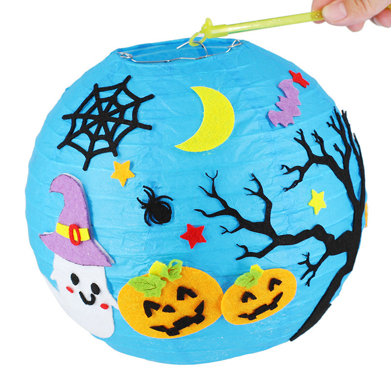 KTX-433619 Handmade Round Paper Lantern DIY Kit with Metal Frame