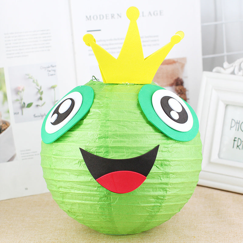 KTX-433619 Handmade Round Paper Lantern DIY Kit with Metal Frame