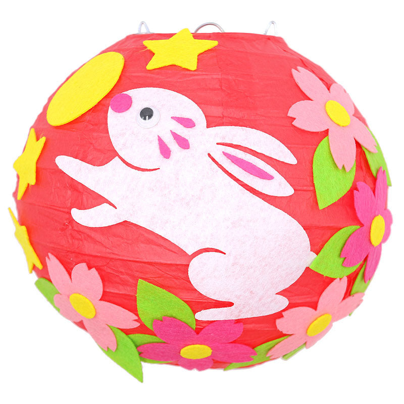 KTX-433619 Handmade Round Paper Lantern DIY Kit with Metal Frame