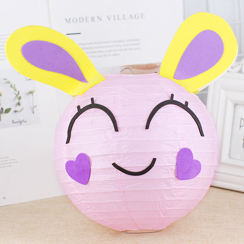 KTX-433619 Handmade Round Paper Lantern DIY Kit with Metal Frame