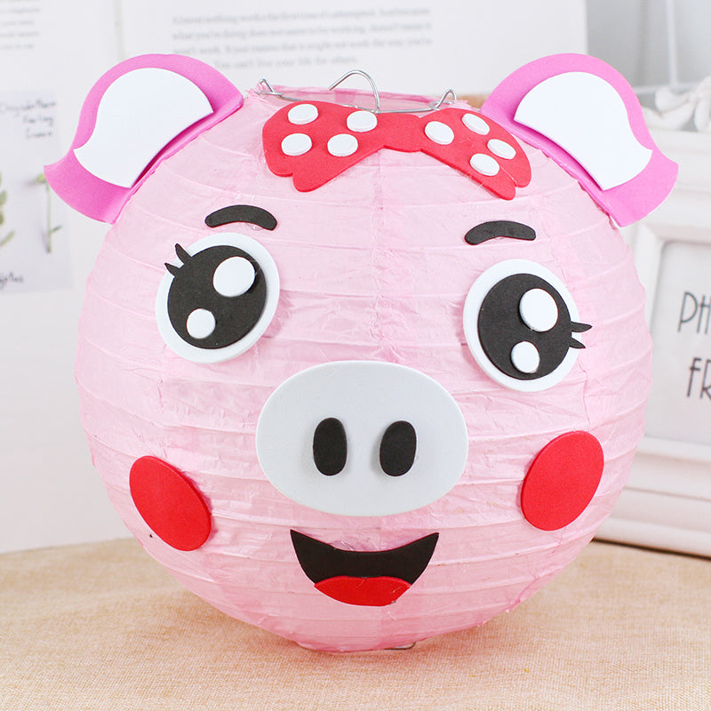 KTX-433619 Handmade Round Paper Lantern DIY Kit with Metal Frame