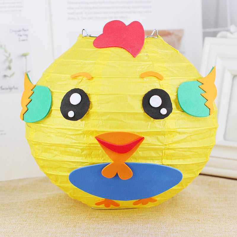 KTX-433619 Handmade Round Paper Lantern DIY Kit with Metal Frame