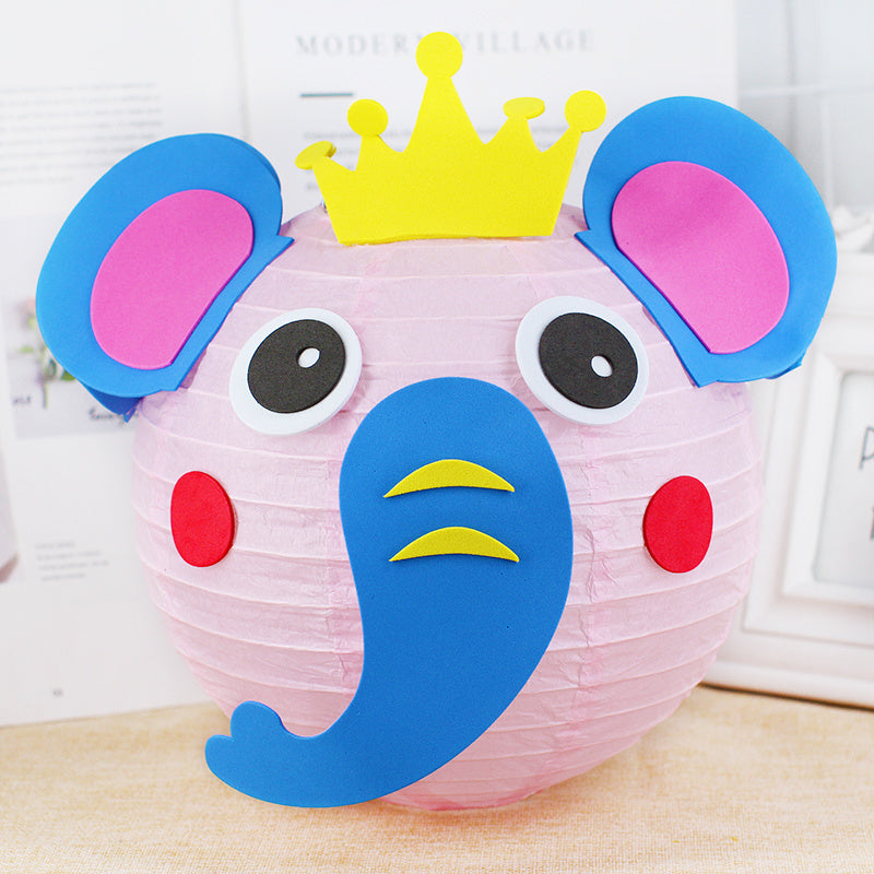 KTX-433619 Handmade Round Paper Lantern DIY Kit with Metal Frame