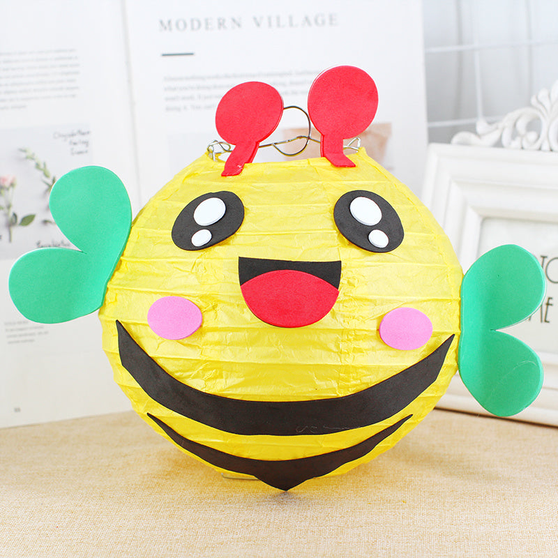 KTX-433619 Handmade Round Paper Lantern DIY Kit with Metal Frame