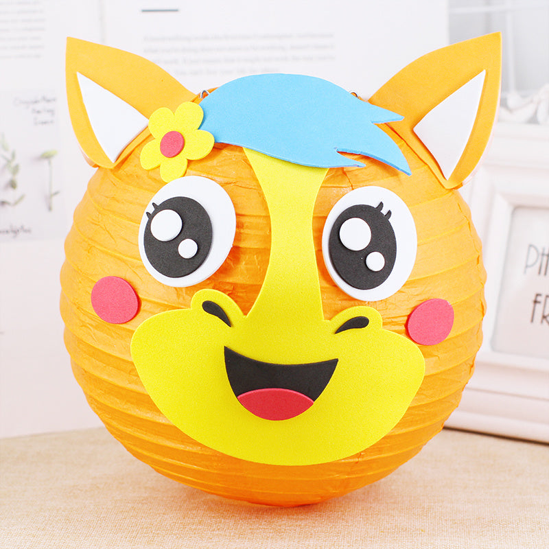 KTX-433619 Handmade Round Paper Lantern DIY Kit with Metal Frame