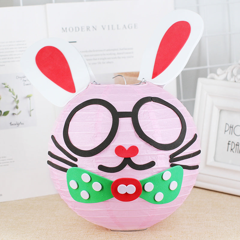 KTX-433619 Handmade Round Paper Lantern DIY Kit with Metal Frame