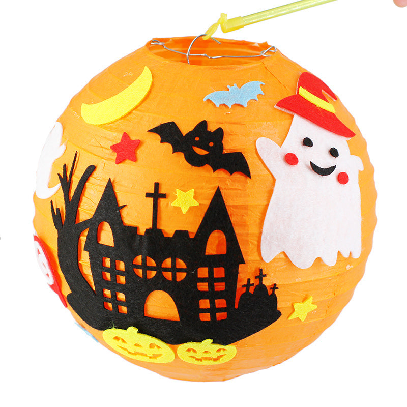 KTX-433619 Handmade Round Paper Lantern DIY Kit with Metal Frame