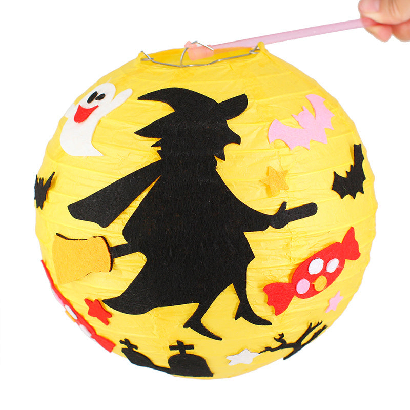 KTX-433619 Handmade Round Paper Lantern DIY Kit with Metal Frame