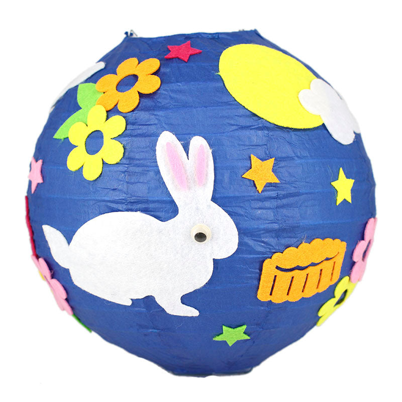 KTX-433619 Handmade Round Paper Lantern DIY Kit with Metal Frame