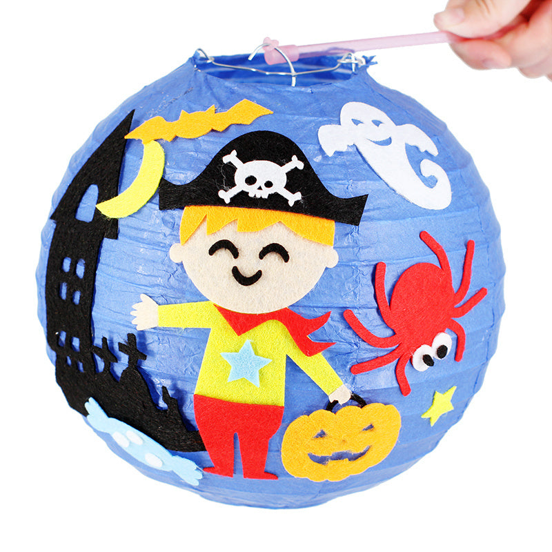 KTX-433619 Handmade Round Paper Lantern DIY Kit with Metal Frame