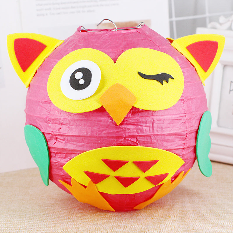 KTX-433619 Handmade Round Paper Lantern DIY Kit with Metal Frame