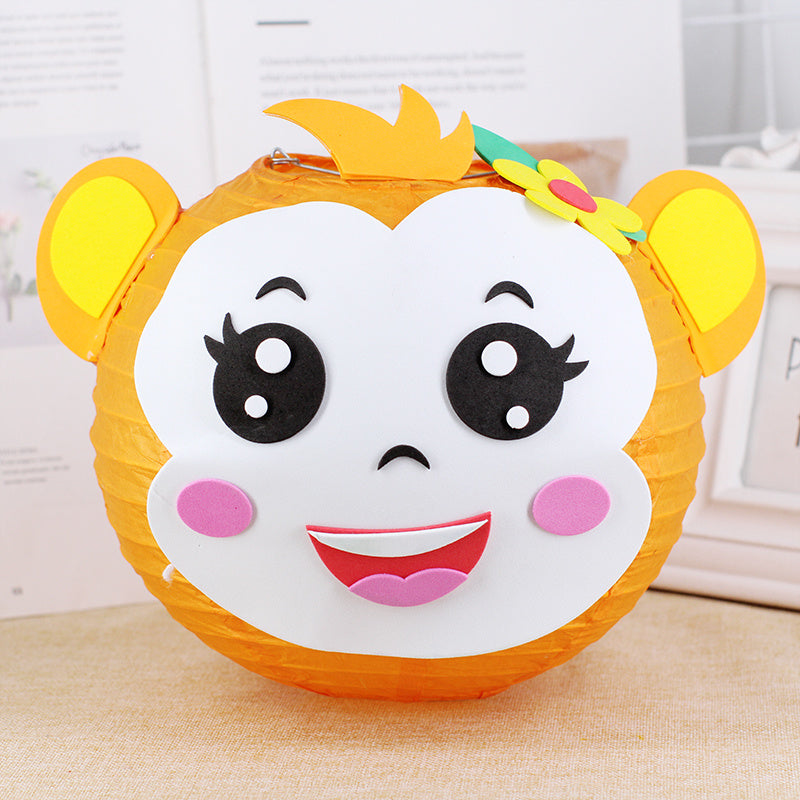 KTX-433619 Handmade Round Paper Lantern DIY Kit with Metal Frame