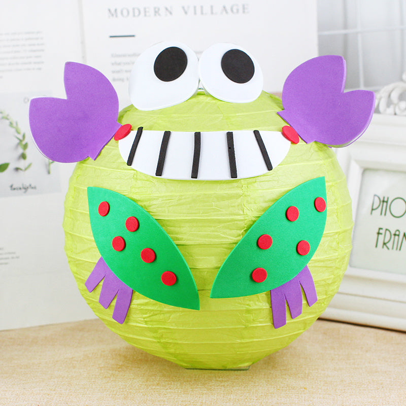 KTX-433619 Handmade Round Paper Lantern DIY Kit with Metal Frame