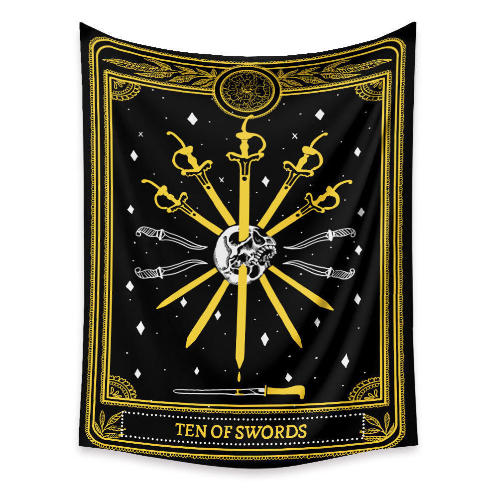 KTX-433683 Tarot Cards Tapestry with Psychedelic Boho Design - Available in Multiple Sizes