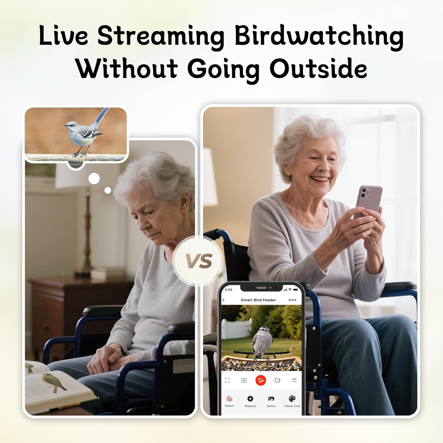 KTX-433875 Smart Bird Feeder with Camera, 1.5L Capacity, AI Identification & Real-Time Notifications for Birdwatching