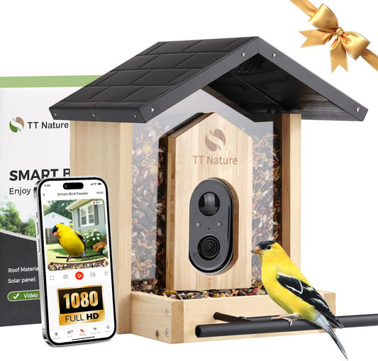 KTX-433875 Smart Bird Feeder with Camera, 1.5L Capacity, AI Identification & Real-Time Notifications for Birdwatching