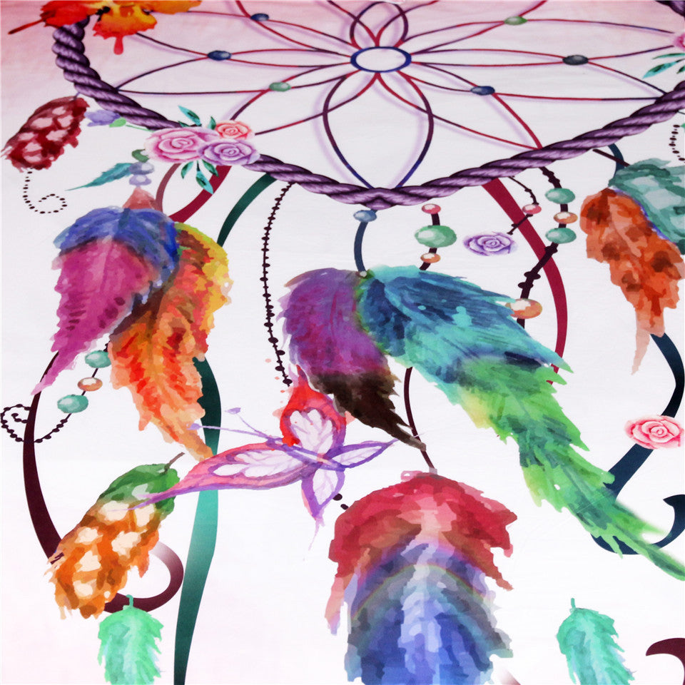 KTX-434835 Three-Piece Bedding Set with Love Dreamcatcher Design, Compatible with 1.8m Beds, Polyester Material