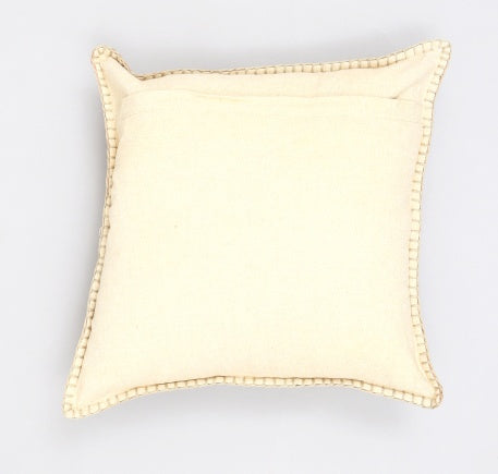 KTX-435795 Stonewashed Cotton Velvet Throw Pillow with Hand-Stitched Edges, 19x19 Inch, Eco-Friendly Decor