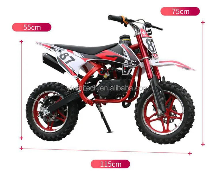 KTX-436563 Kids Minibike Pocket Bike 49cc Mini Cross Motocicleta with Disc Brakes and Chain Drive