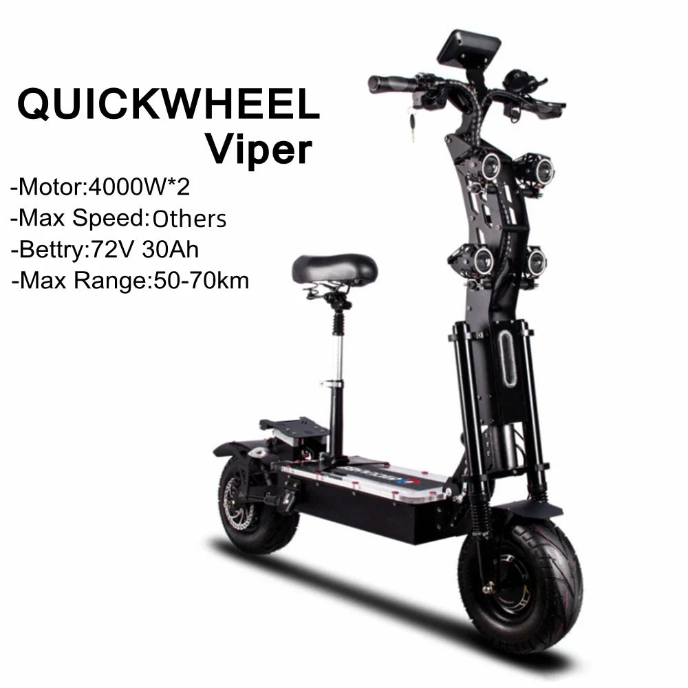 KTX-437011 45Ah Electric Scooter for Adults, Foldable Design, 13-Inch Seat, 100-110km Range