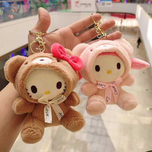 KTX-437971 Jiumaishop My Melody Plush Keychain Soft Stuffed Doll - Adorable Portable Toy for All Ages