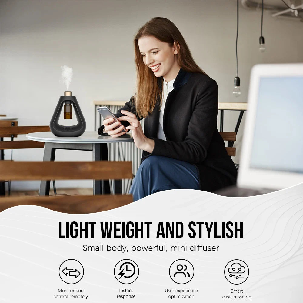 KTX-438483 Mini Pure Nebulizing Essential Oil Aroma Diffuser - Portable Waterless Humidifier for Home Use