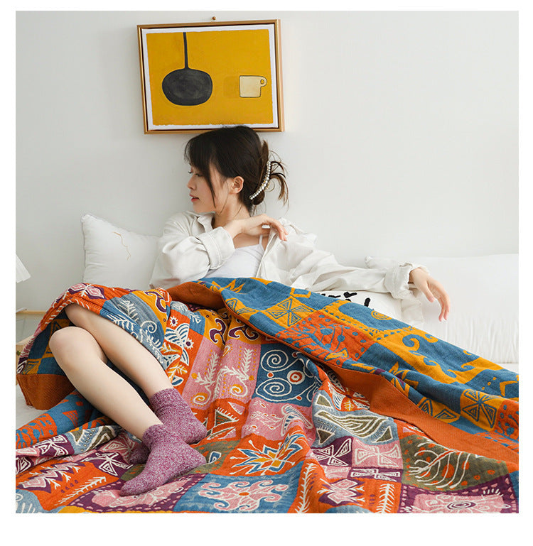 KTX-439443 Cool Cotton Five-Layer Towel Blanket for Spring and Autumn (1.5x2m, 2.3x2m)