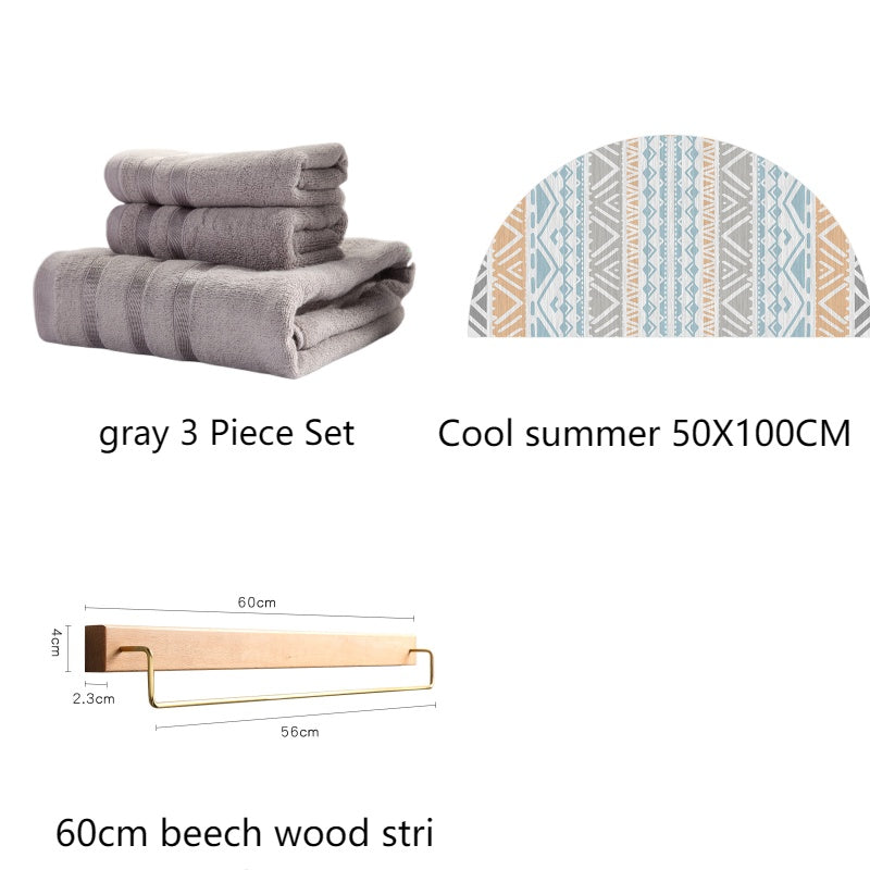 KTX-440019 Bamboo Fiber Towel Set - Antibacterial, Hypoallergenic, Soft & Highly Absorbent