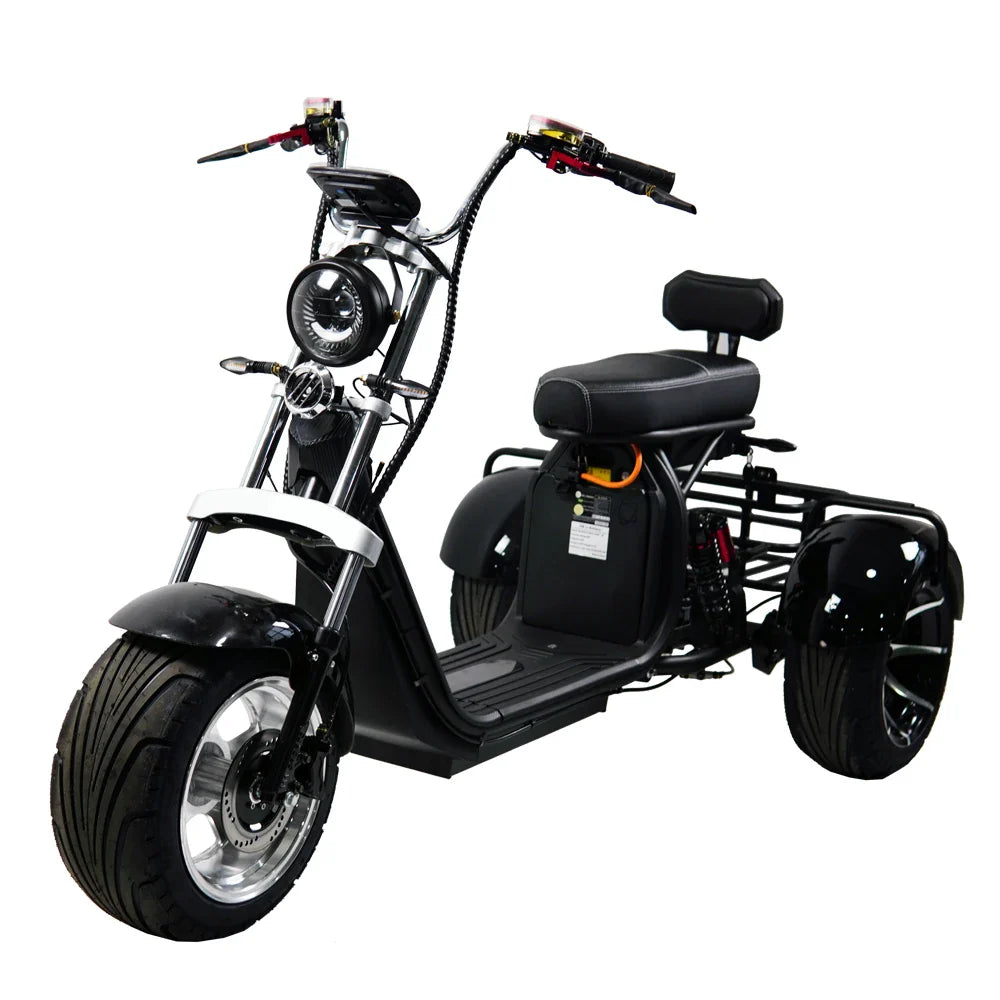 KTX-440787 2000W 3-Wheel Electric Scooter with 10-Inch Tires and Lithium Battery - 60V, 90km Range, 150kg Max Load