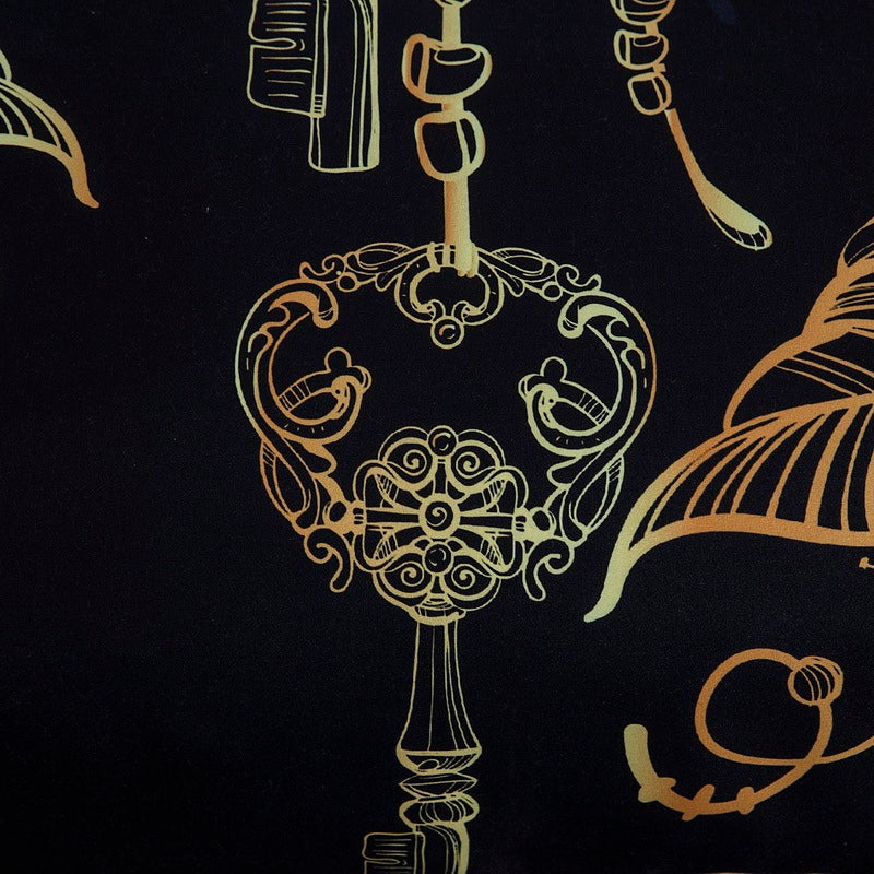 KTX-440915 Cross-border Gold Sticker Series Three-Piece Bed Set - Polyester, Reactive Print, Available in Black Gold