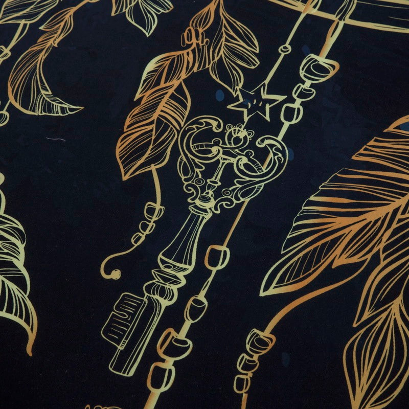 KTX-440915 Cross-border Gold Sticker Series Three-Piece Bed Set - Polyester, Reactive Print, Available in Black Gold