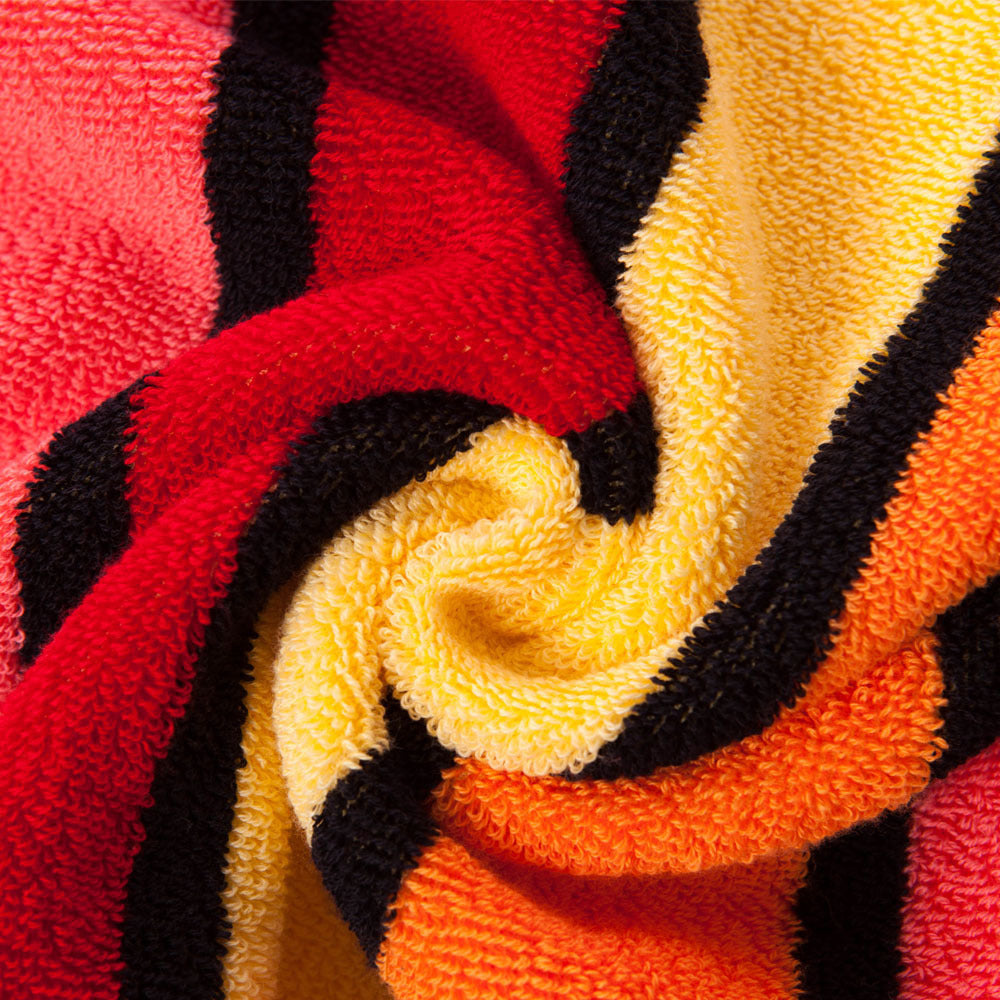 KTX-441171 Soft Cotton Striped Face Towel for Couples - Quick Absorbent, 72x36 cm, Available in Yellow, Red, Blue