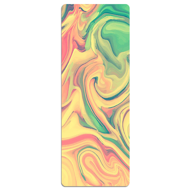 KTX-441491 Foldable Portable Non-Slip Yoga Mat with Geometric Patterns and Colorful Designs