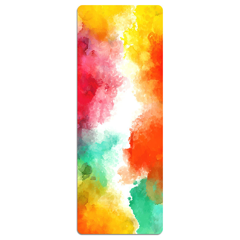 KTX-441491 Foldable Portable Non-Slip Yoga Mat with Geometric Patterns and Colorful Designs