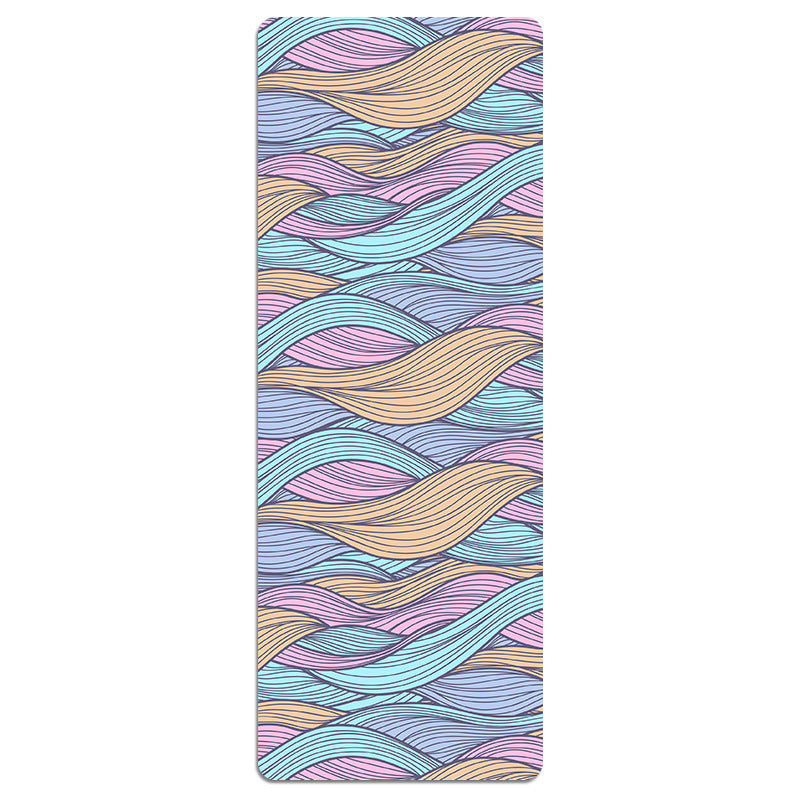 KTX-441491 Foldable Portable Non-Slip Yoga Mat with Geometric Patterns and Colorful Designs