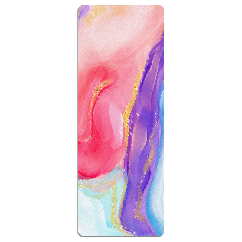 KTX-441491 Foldable Portable Non-Slip Yoga Mat with Geometric Patterns and Colorful Designs