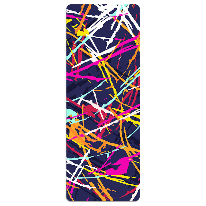 KTX-441491 Foldable Portable Non-Slip Yoga Mat with Geometric Patterns and Colorful Designs