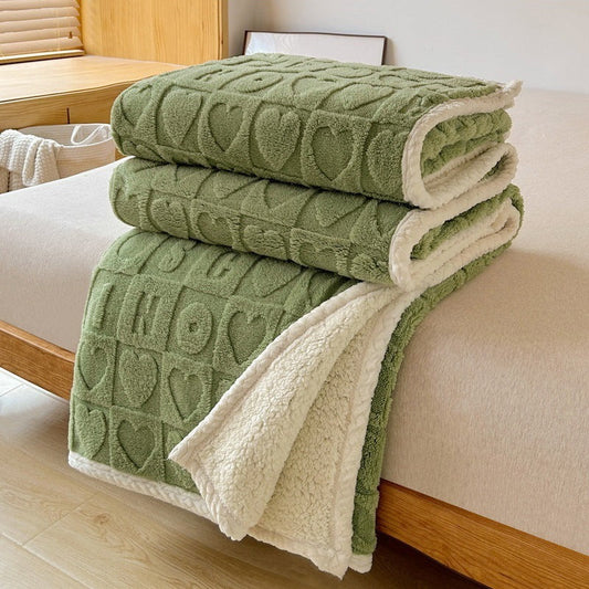 KTX-442899 Solid Color Thickened Flannel Blanket for All Seasons - Available in Two Sizes